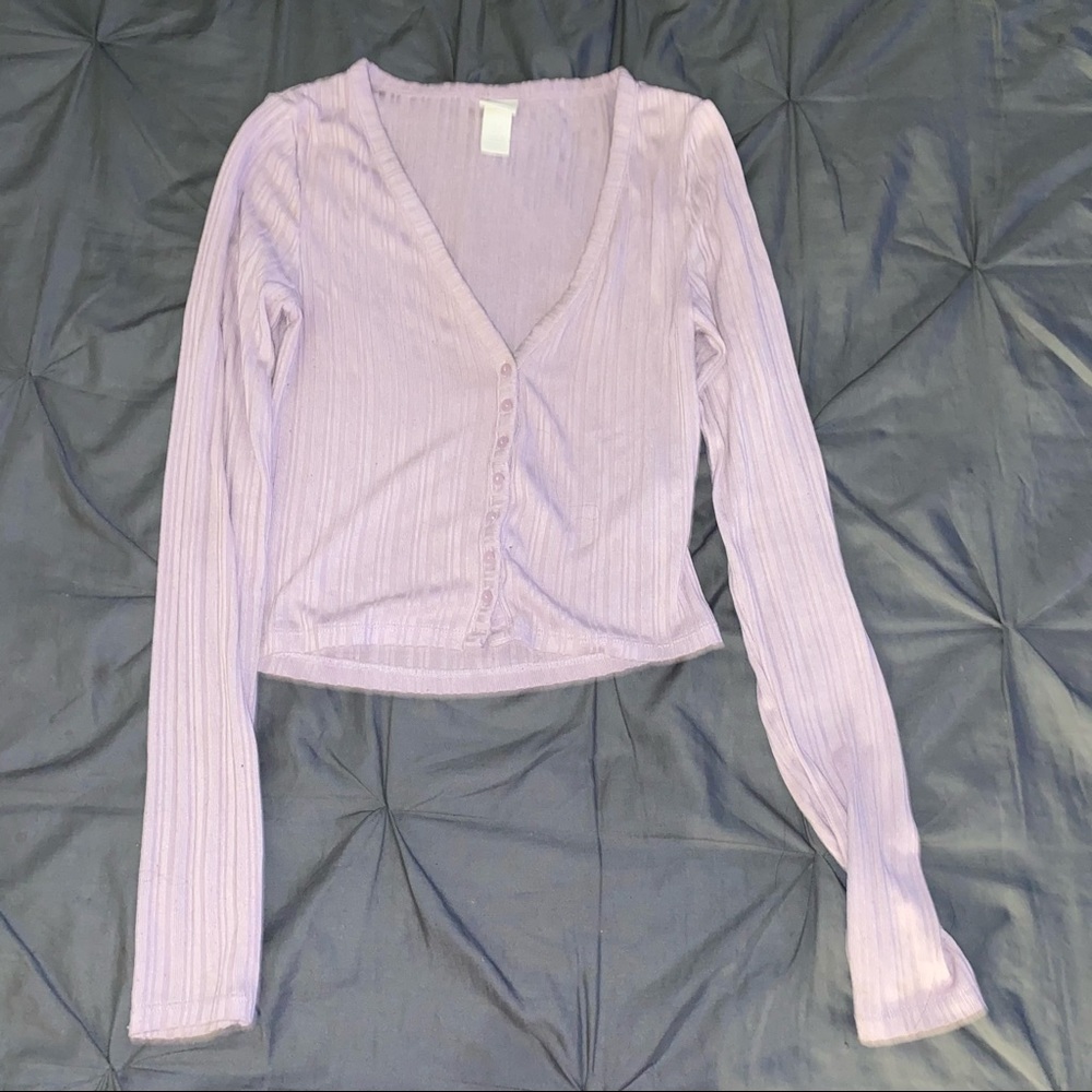 Button Front Rib- Knit Top